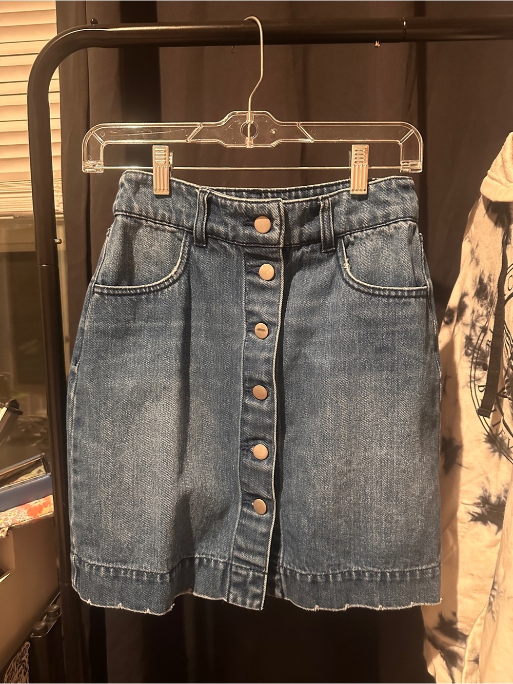 H&M Blue Button-Front Denim Shorts